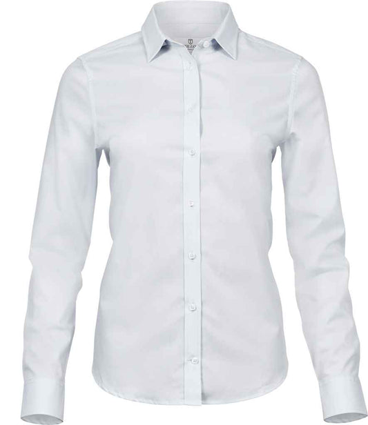 Tee Jays Ladies Stretch Luxury Long Sleeve Poplin Shirt - FRONT