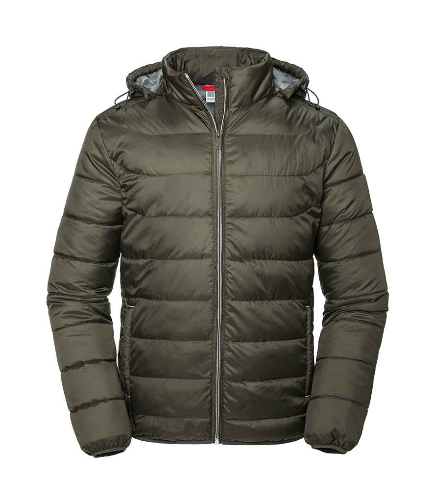 Russell Hooded Nano Padded Jacket - Dark Olive (440M)
