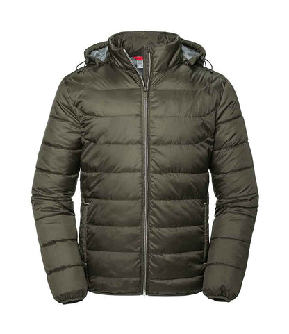 Russell Hooded Nano Padded Jacket - Dark Olive (440M)