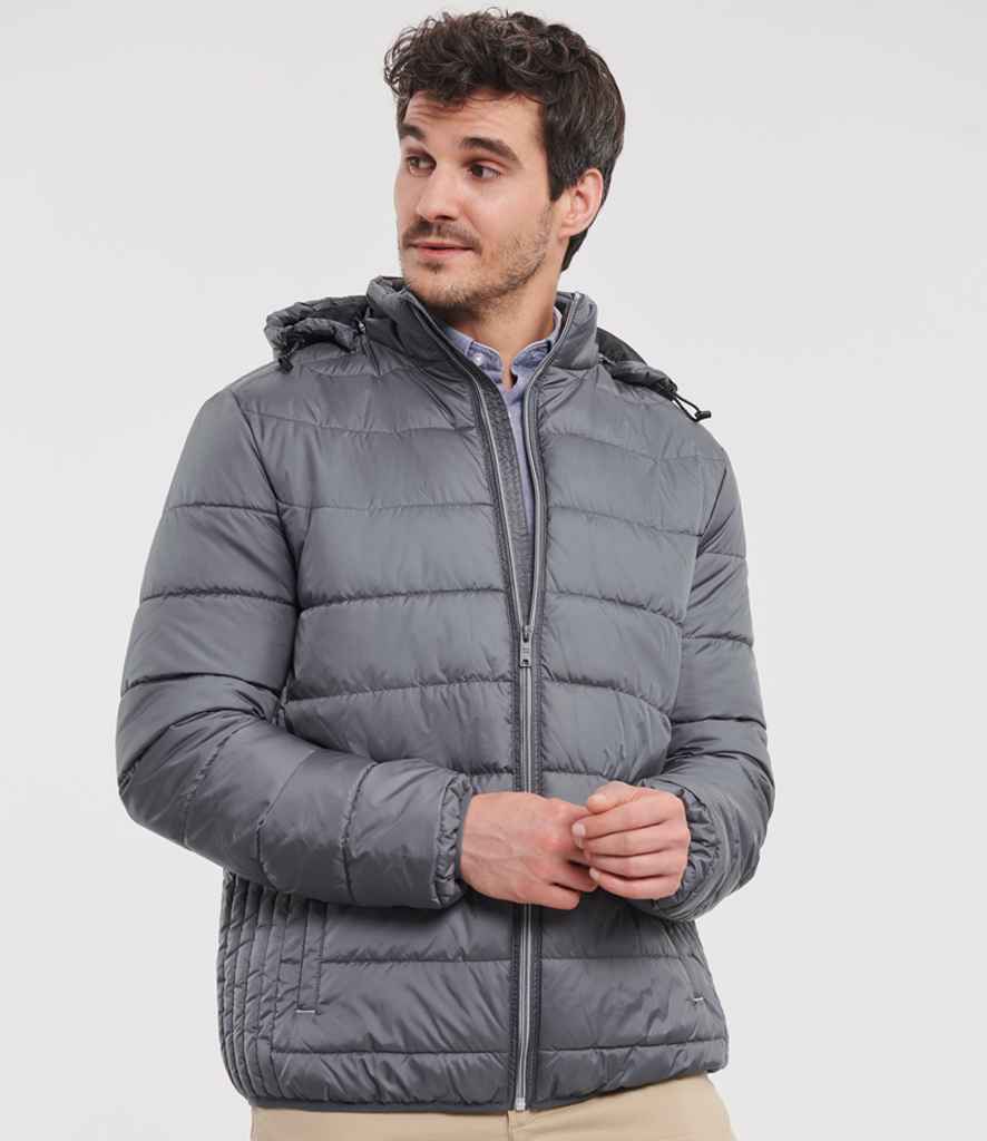 Russell Hooded Nano Padded Jacket - Iron (440M)