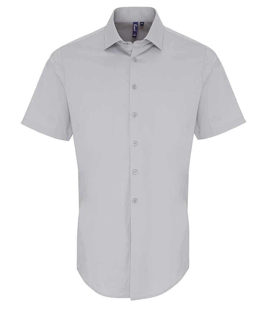 Premier Short Sleeve Stretch Fit Poplin Shirt - FRONT