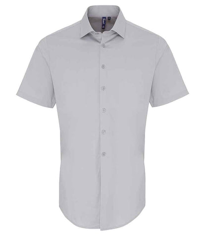 Premier Short Sleeve Stretch Fit Poplin Shirt - FRONT