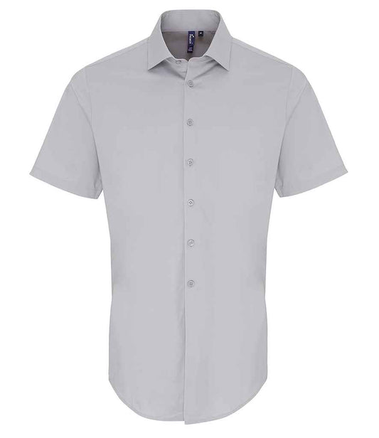 Premier Short Sleeve Stretch Fit Poplin Shirt - FRONT