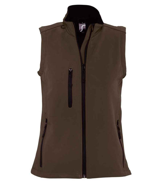 SOL'S SOL'S Ladies Rallye Soft Shell Bodywarmer - Dark Chocolate (46801)
