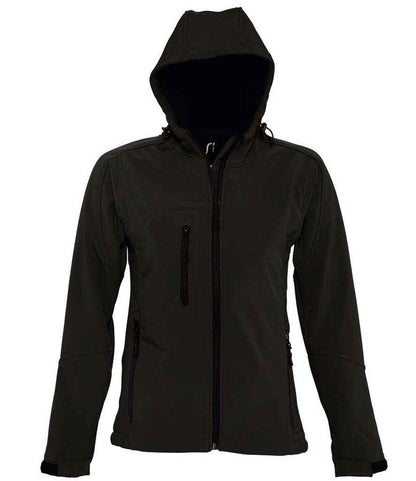 SOL'S SOL'S Ladies Replay Hooded Soft Shell Jacket - Black (46802)