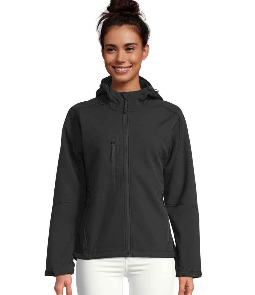 SOL'S SOL'S Ladies Replay Hooded Soft Shell Jacket - Black (46802)
