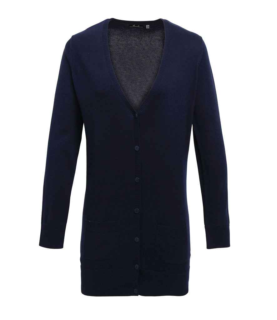 Premier Ladies Longline V Neck Cardigan - FRONT