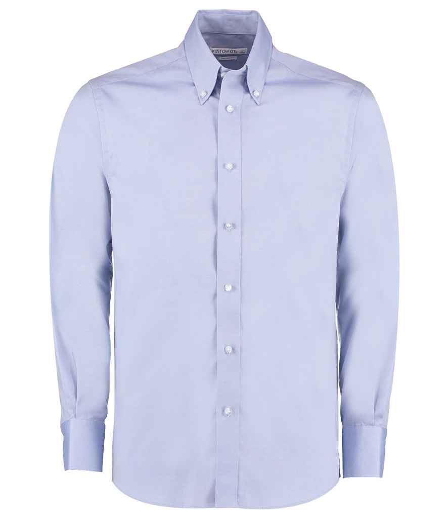 Kustom Kit Premium Long Sleeve Tailored Oxford Shirt - FRONT