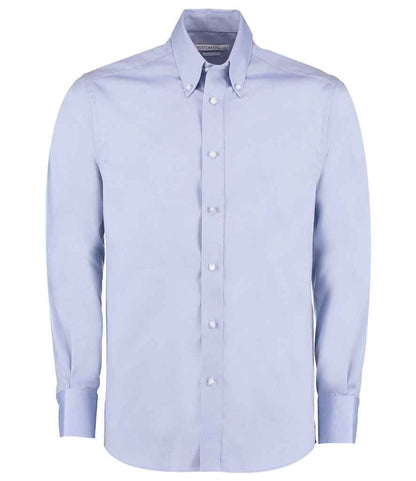 Kustom Kit Premium Long Sleeve Tailored Oxford Shirt - FRONT