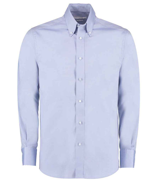 Kustom Kit Premium Long Sleeve Tailored Oxford Shirt - FRONT