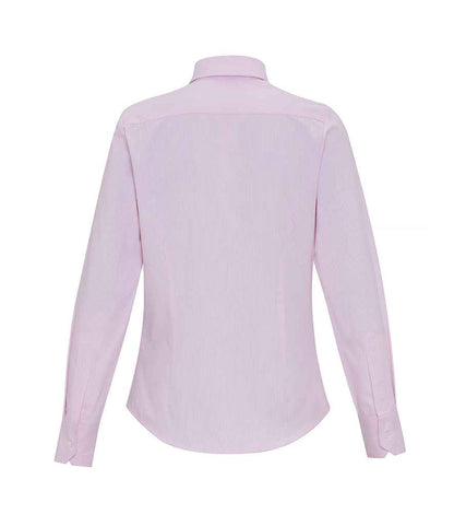 Premier Ladies Long Sleeve Striped Oxford Shirt - BACK