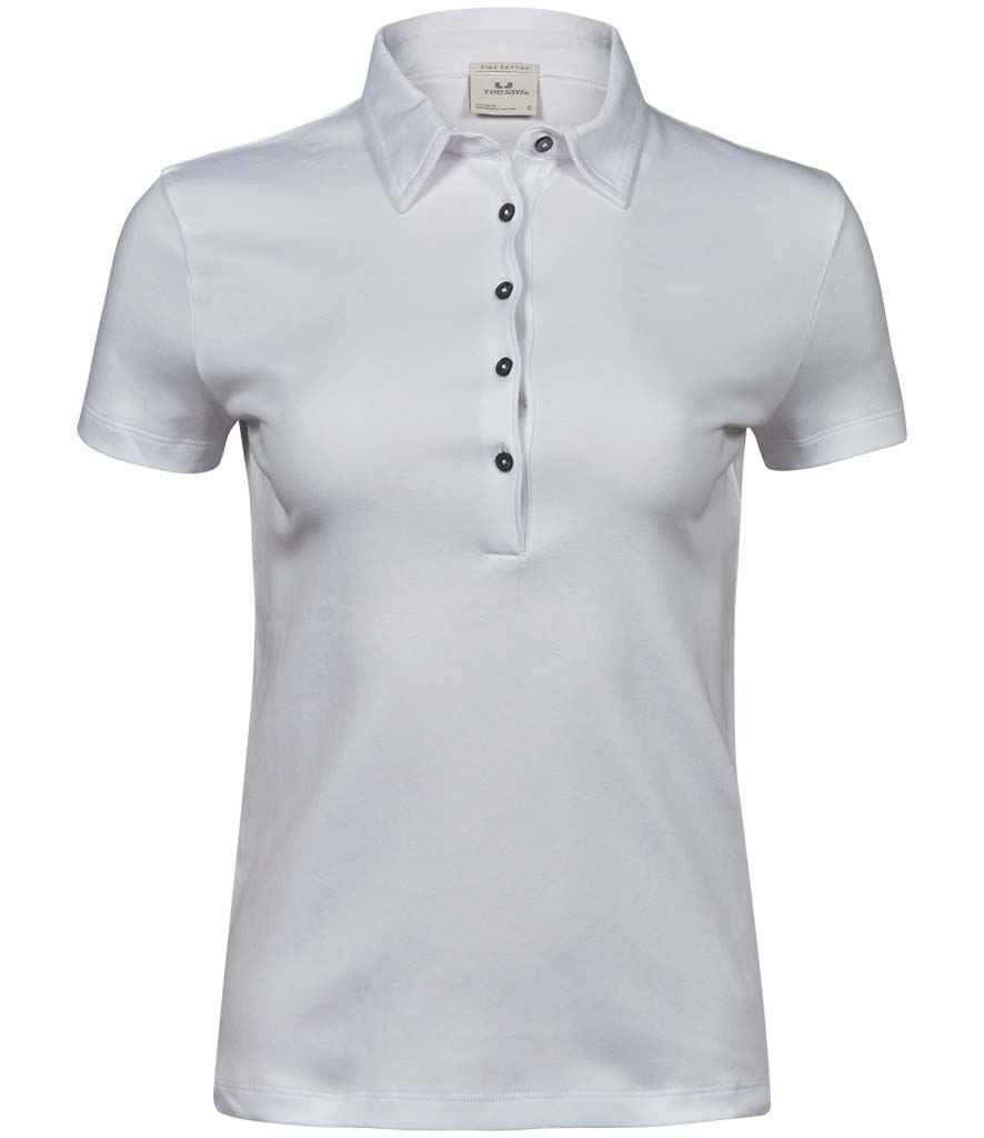 Tee Jays Ladies Pima Cotton Interlock Polo Shirt - FRONT