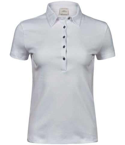 Tee Jays Ladies Pima Cotton Interlock Polo Shirt - FRONT