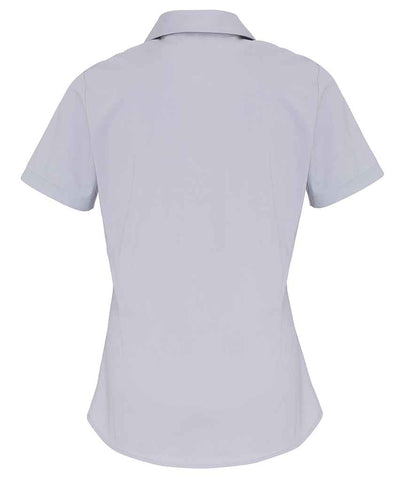 Premier Ladies Short Sleeve Stretch Fit Poplin Shirt - BACK