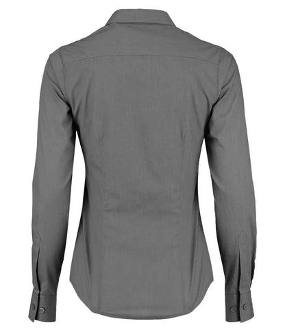 Kustom Kit Ladies Long Sleeve Tailored Poplin Shirt - BACK