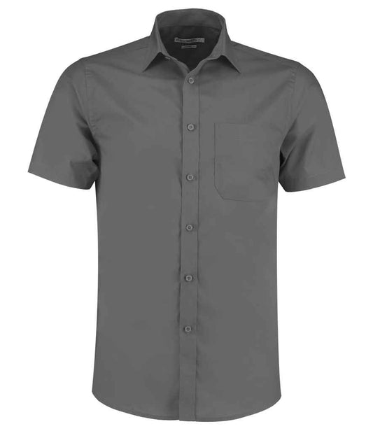 Kustom Kit Short Sleeve Tailored Poplin Shirt - FRONT