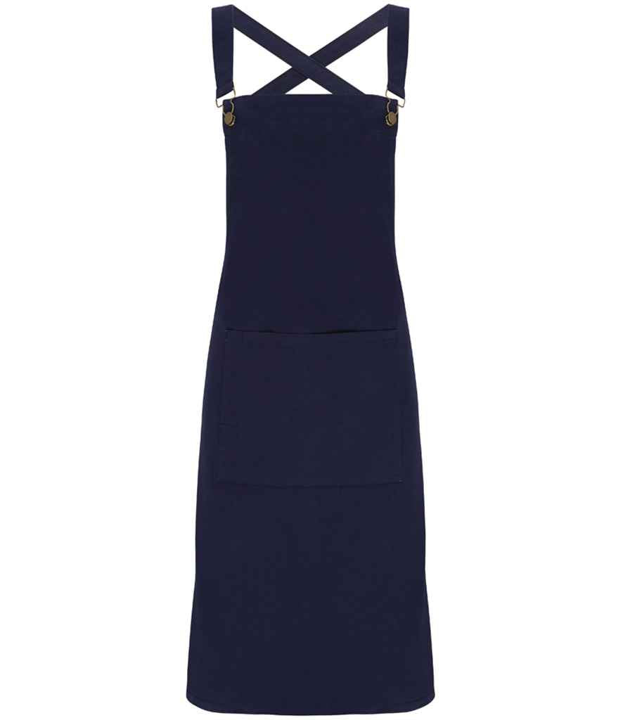 Premier Cross Back Barista Bib Apron - FRONT