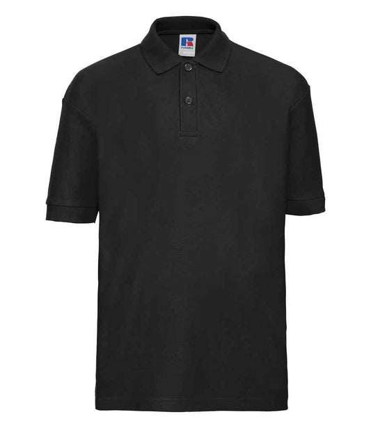 Russell Schoolgear Kids Poly/Cotton Piqué Polo Shirt - Black (539B)
