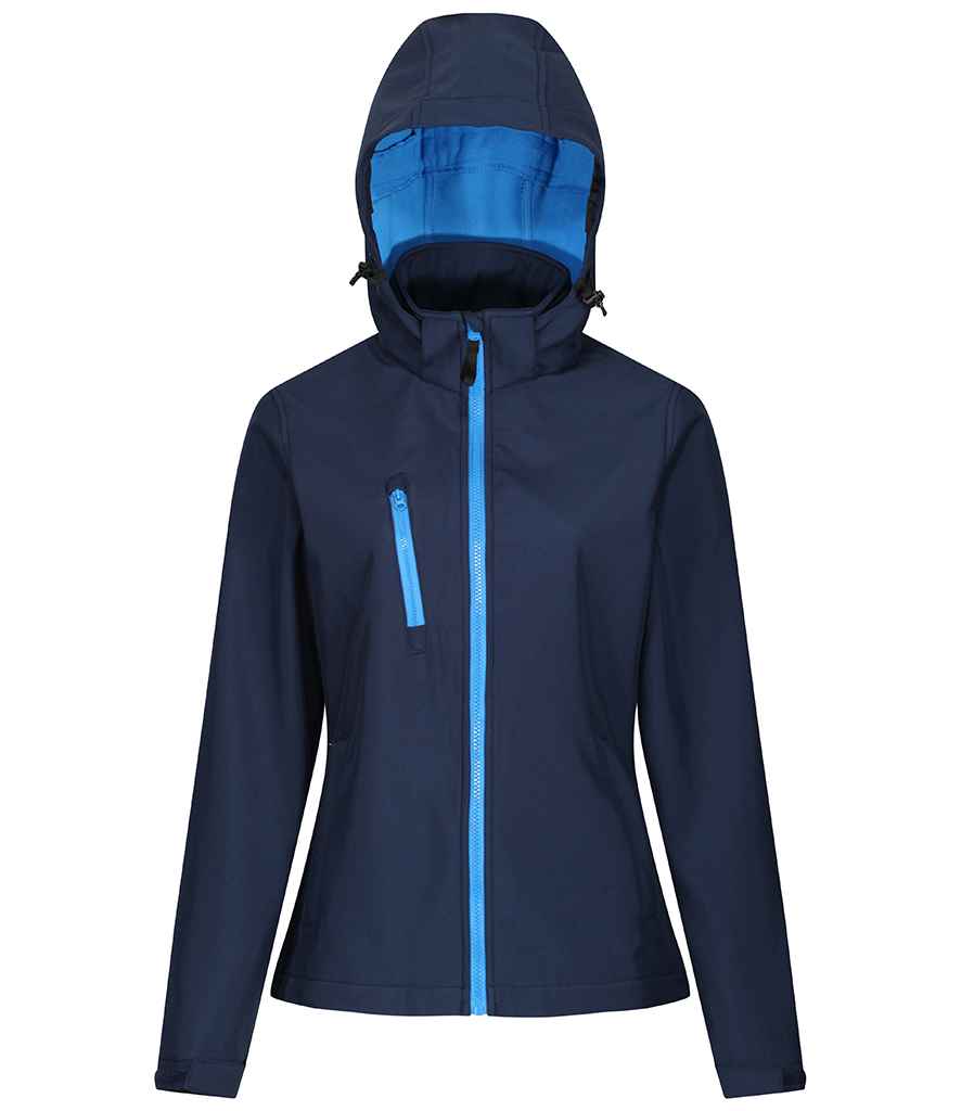 Regatta Ladies Venturer Three Layer Hooded Soft Shell Jacket - FRONT