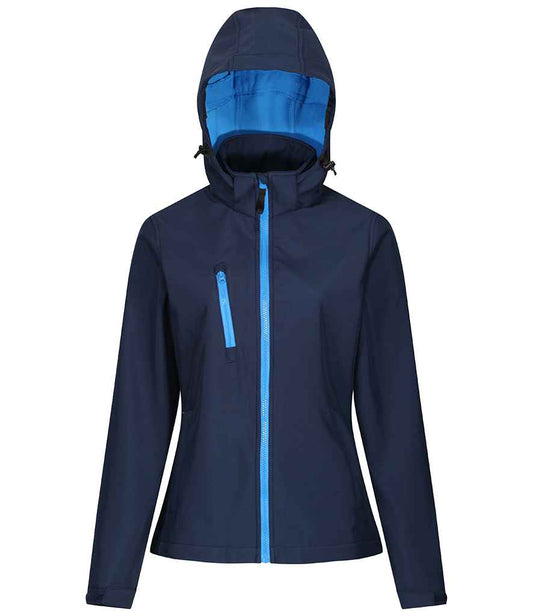 Regatta Ladies Venturer Three Layer Hooded Soft Shell Jacket - FRONT