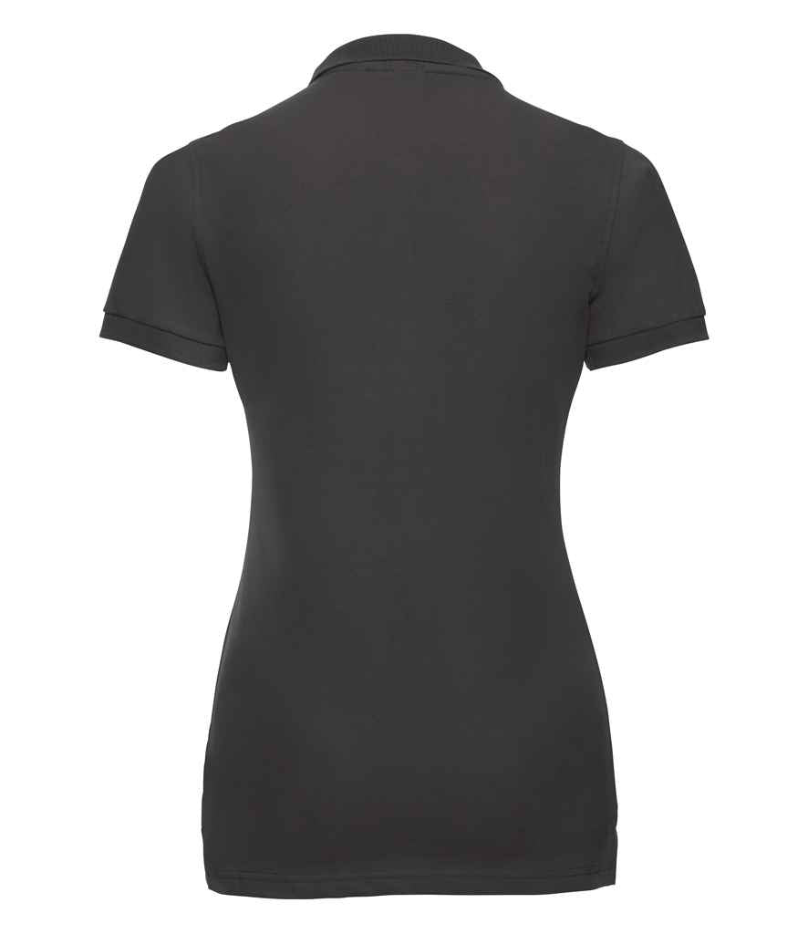 Russell Ladies Stretch Piqué Polo Shirt - Black (566F)