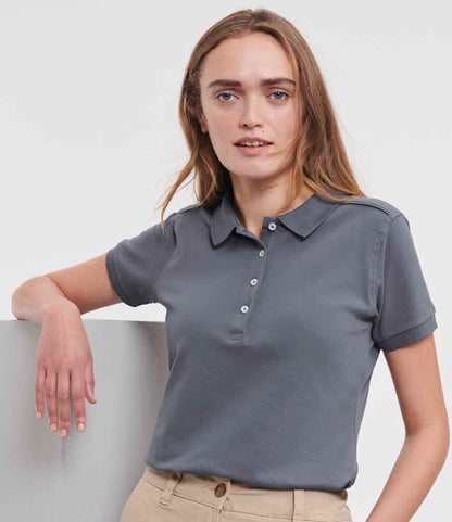 Russell Ladies Stretch Piqué Polo Shirt - Convoy Grey (566F)