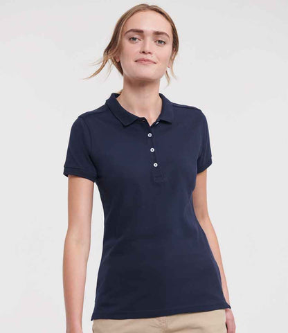 Russell Ladies Stretch Piqué Polo Shirt - French Navy (566F)