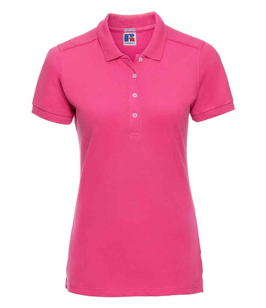 Russell Ladies Stretch Piqué Polo Shirt - Fuchsia (566F)