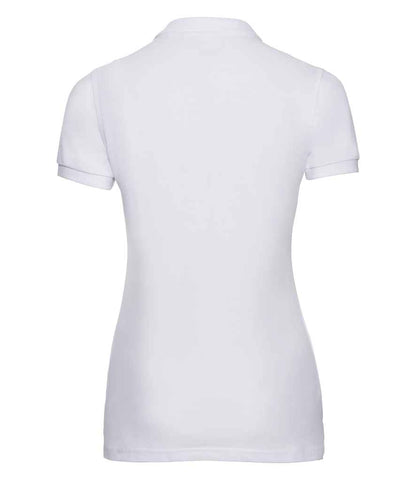 Russell Ladies Stretch Piqué Polo Shirt - White (566F)