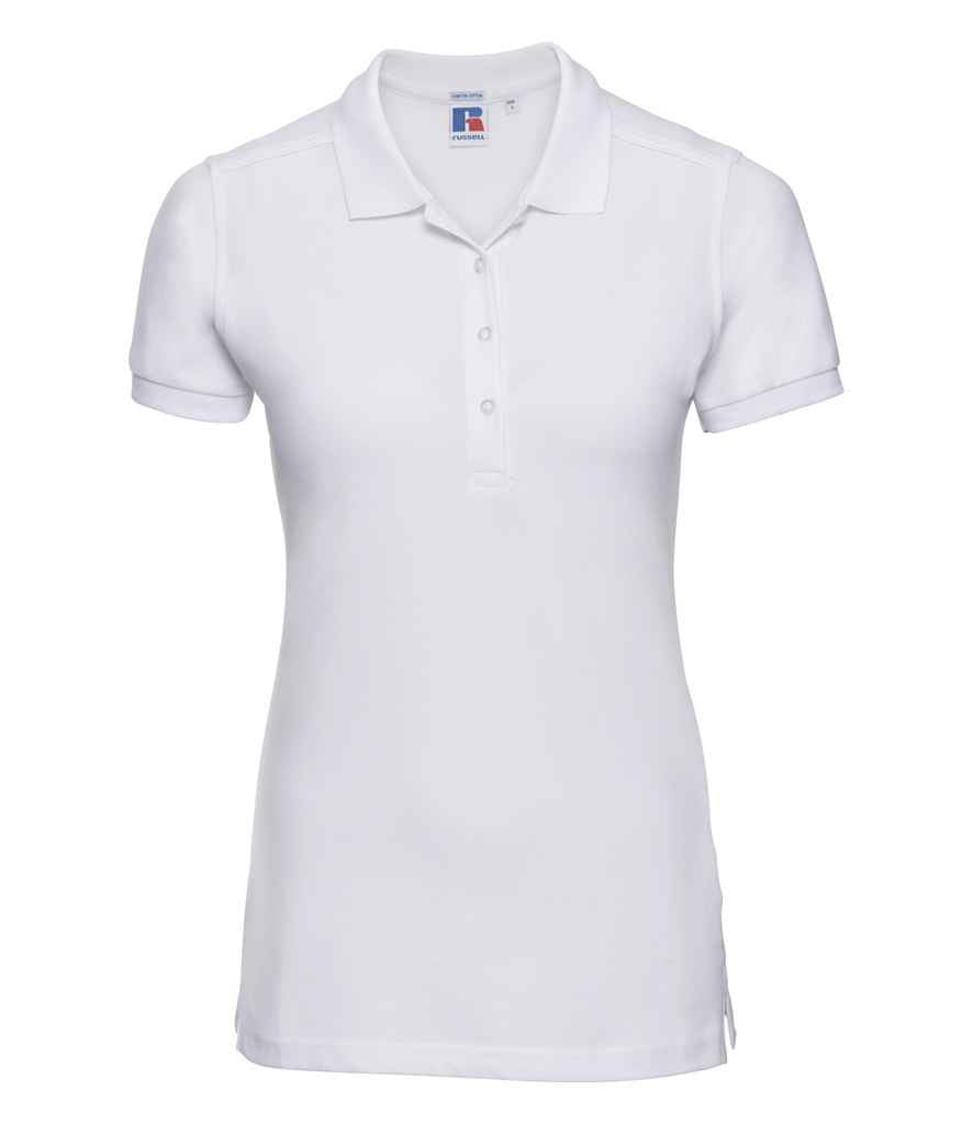 Russell Ladies Stretch Piqué Polo Shirt - White (566F)