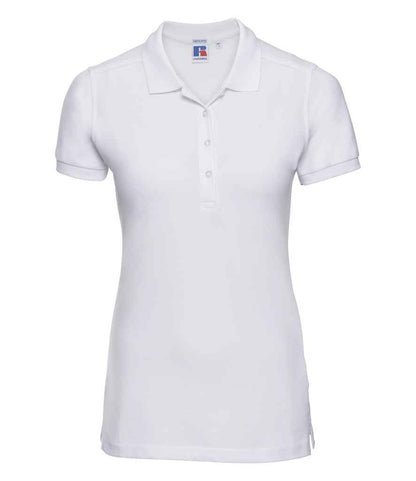 Russell Ladies Stretch Piqué Polo Shirt - White (566F)