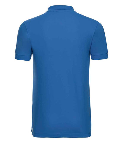 Russell Stretch Piqué Polo Shirt - Azure (566M)
