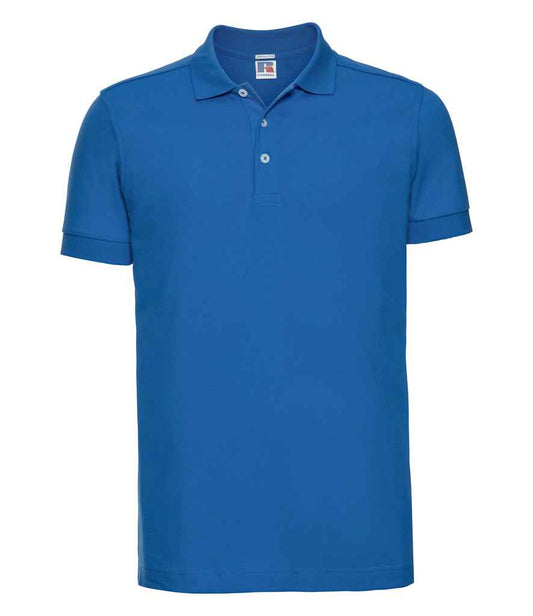 Russell Stretch Piqué Polo Shirt - Azure (566M)