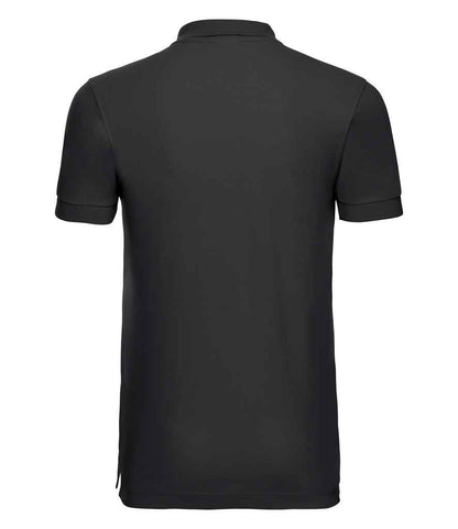 Russell Stretch Piqué Polo Shirt - Black (566M)