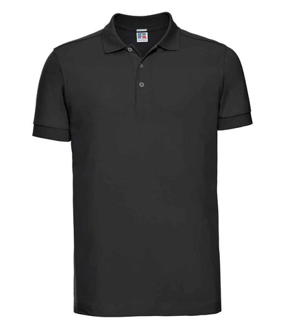 Russell Stretch Piqué Polo Shirt - Black (566M)