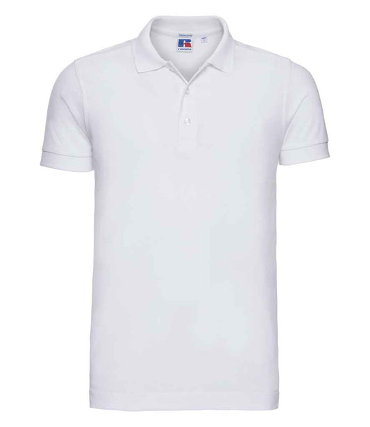 Russell Stretch Piqué Polo Shirt - White (566M)
