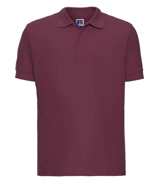 Russell Ultimate Cotton Piqué Polo Shirt - Burgundy (577M)