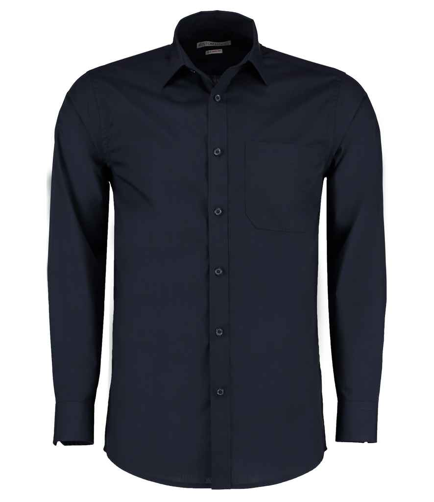 Kustom Kit Long Sleeve Tailored Poplin Shirt - FRONT
