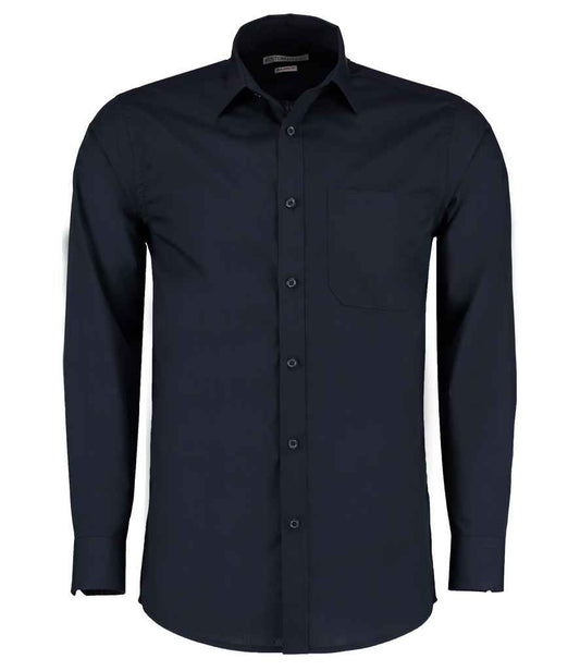 Kustom Kit Long Sleeve Tailored Poplin Shirt - FRONT