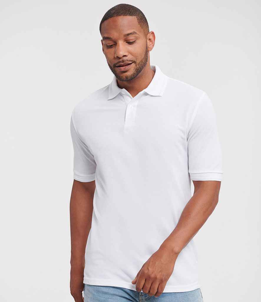 Russell Hardwearing Poly/Cotton Piqué Polo Shirt - White (599M)