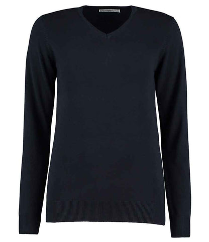 Kustom Kit Ladies Arundel Cotton Acrylic V Neck Sweater - FRONT