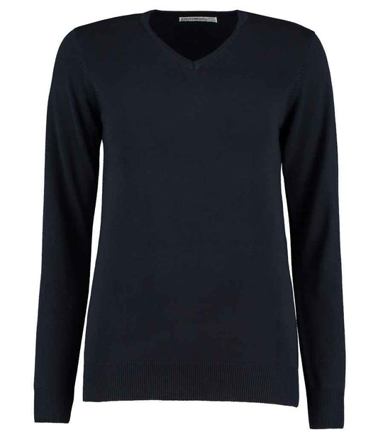 Kustom Kit Ladies Arundel Cotton Acrylic V Neck Sweater - FRONT