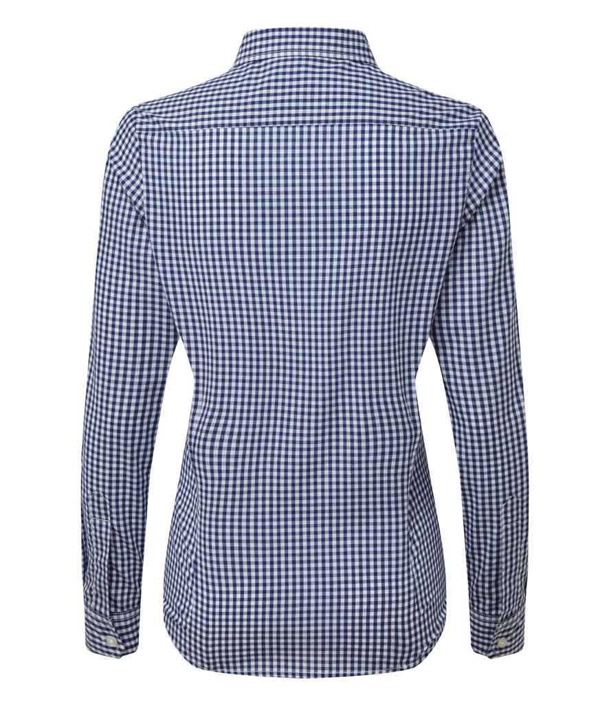 Premier Ladies Maxton Check Long Sleeve Shirt - BACK