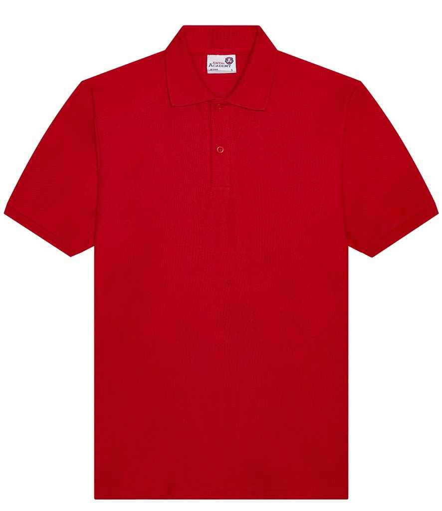 AWDis Academy Senior Piqué Polo Shirt - Red (AC004) - front