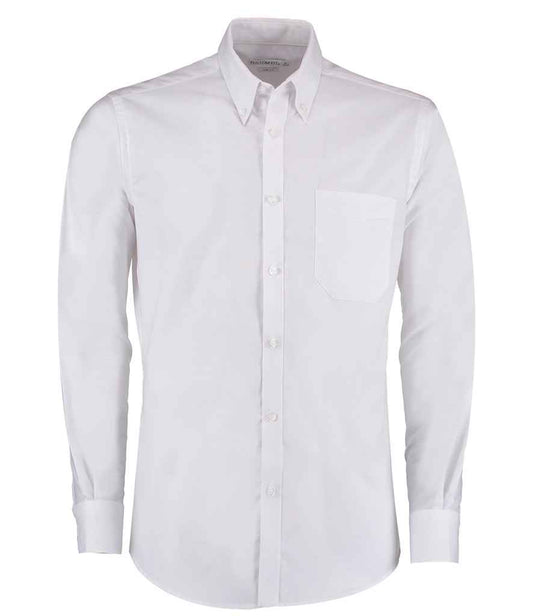 Kustom Kit Long Sleeve Slim Fit Workwear Oxford Shirt - FRONT
