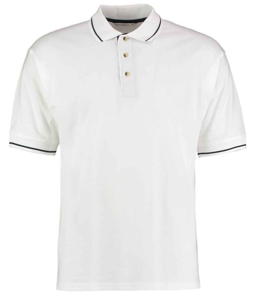 Kustom Kit St Mellion Tipped Cotton Piqué Polo Shirt - FRONT