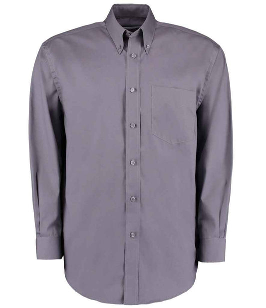 Kustom Kit Premium Long Sleeve Classic Fit Oxford Shirt - FRONT
