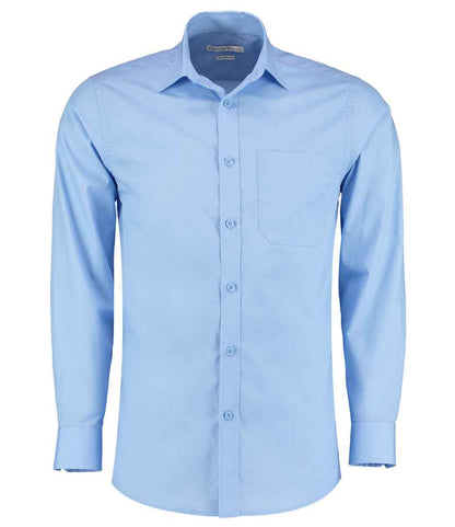 Kustom Kit Long Sleeve Tailored Poplin Shirt - FRONT