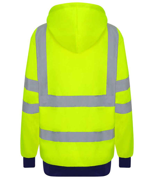 Pro RTX High Visibility Two Tone Hoodie - Yellow/Navy - back