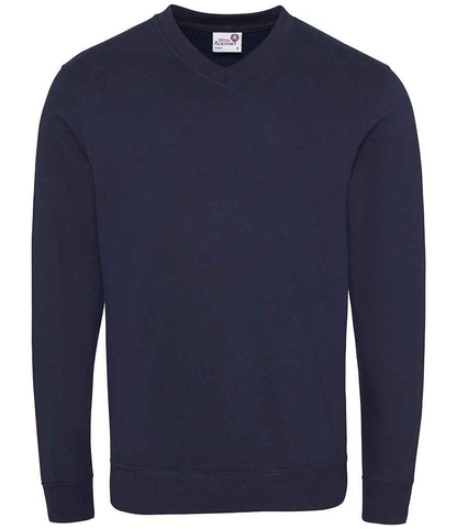 AWDis Academy Senior V Neck Sweatshirt - Navy (AC003) - front